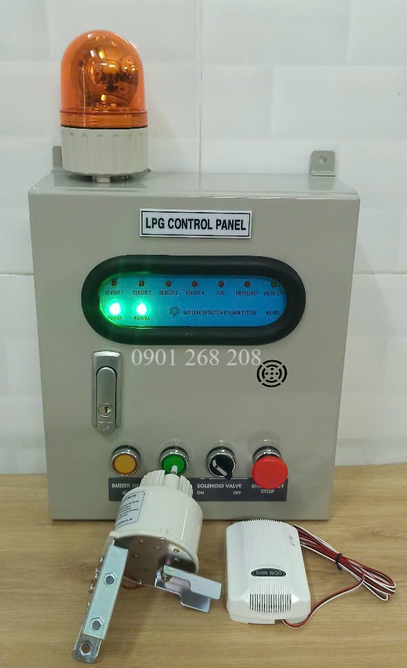 tu canh bao ro ri gas ket noi 2 kenh dau do gas 12VDC